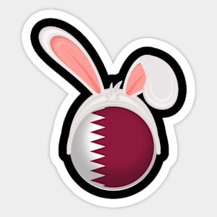 happy easter Qatar bunny ears flag cute designs Sticker